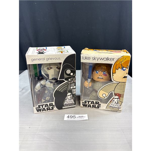 2 Mighty Muggs Starwars Luke skywalker and general Grievous