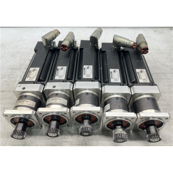 (5) Kollmorgen #AKM2G-33E-ACDNAFD0 3~Servo Motors w/#PLQE060-005-SSSA3AD-Z14 Gear Boxes