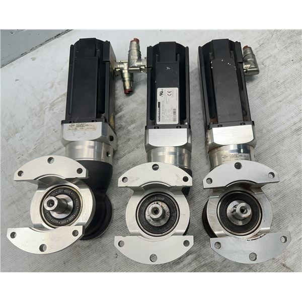 (3) Kollmorgen #AKM2G-431-ACDNAFD0 Servo Motors w/#WPLN090-004-SSSA3AE-Z19 Gear Boxes