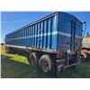 Image 2 : Approx. 38 ft. Fruehauf grain trailer, 3 hoppers, roll-tarp, 11R22.5 rubber, need repairs, no visibl