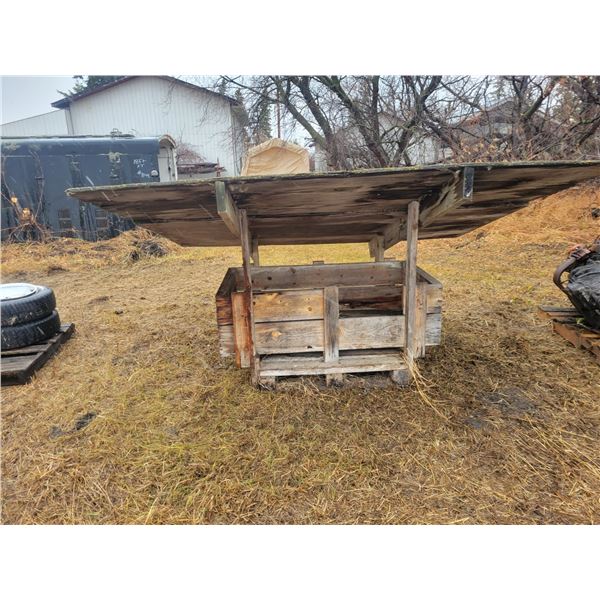 Homemade animal feeder. Located: Southside of locomotive cover