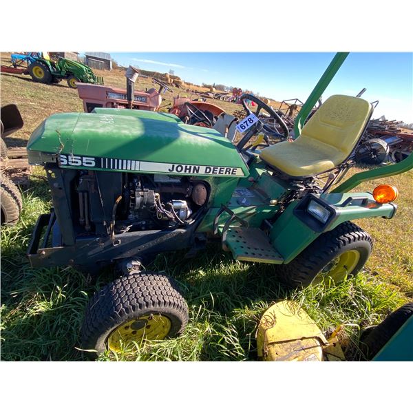 J.D. 655 Diesel Riding Tractor, 3pt. Hitch, Roll Bar, No Deck, Looks Complete