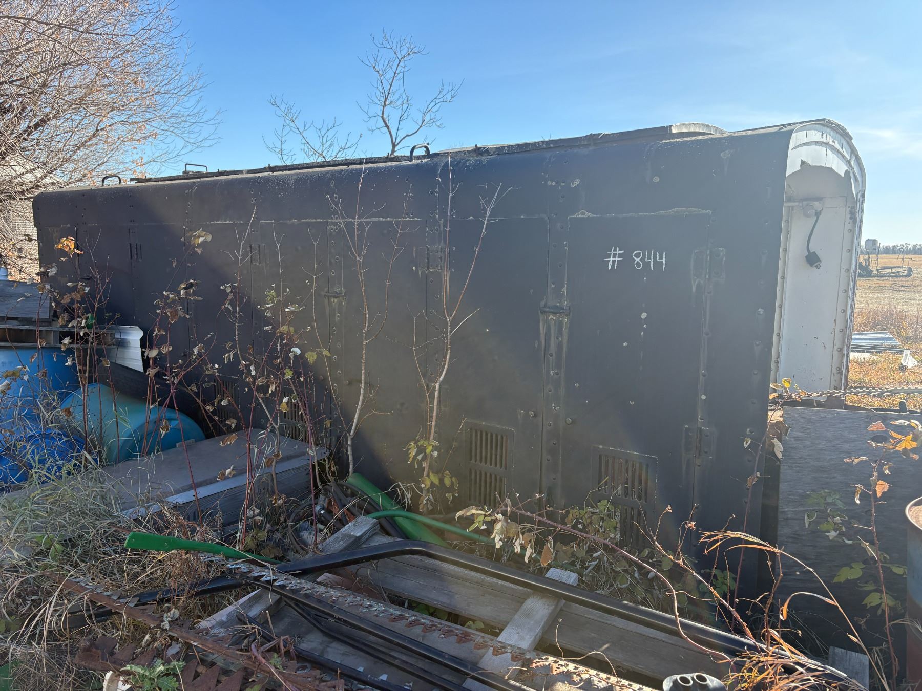 Black 18ft. X 7ft. High Steel Cover for Train locomotive c/w Electrical ...