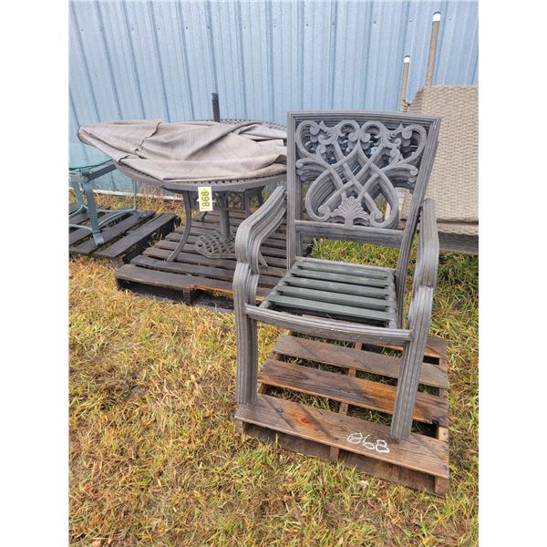 Patio set c/w umbrella & 4- chairs