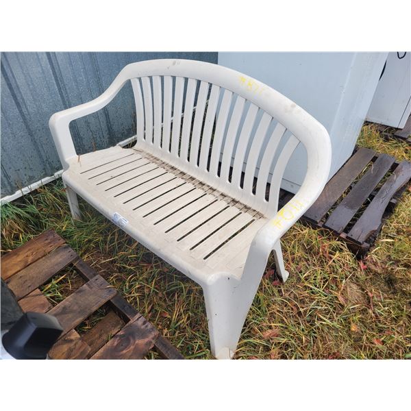 Outdoor plastic patio bench