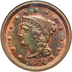 1847 N-29 R3- NGC graded MS64 Red & Brown.