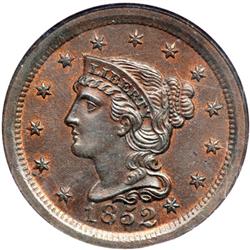 1852 N-1 R1 NGC graded MS67 Brown.