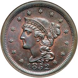 1852 N-15 R3 NGC graded MS65 Brown.