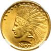 Image 1 : 1907 $10 Indian. No Periods NGC Unc Details Cleaned