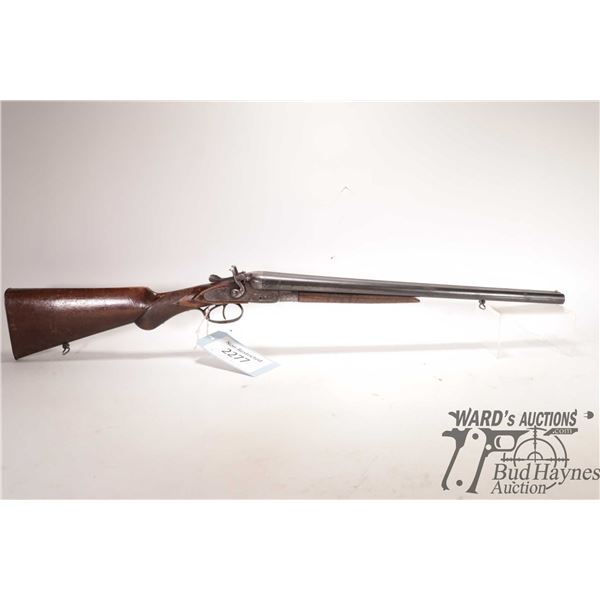 Non-Restricted shotgun Acier Cockerill model SXS, 16 ga. 2 1/2" Two shot hinge break, w/ bbl length 