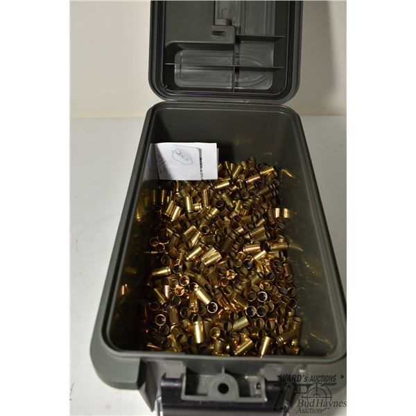 Green ammo box w/ approx. 2000 cleaned 9mm brass