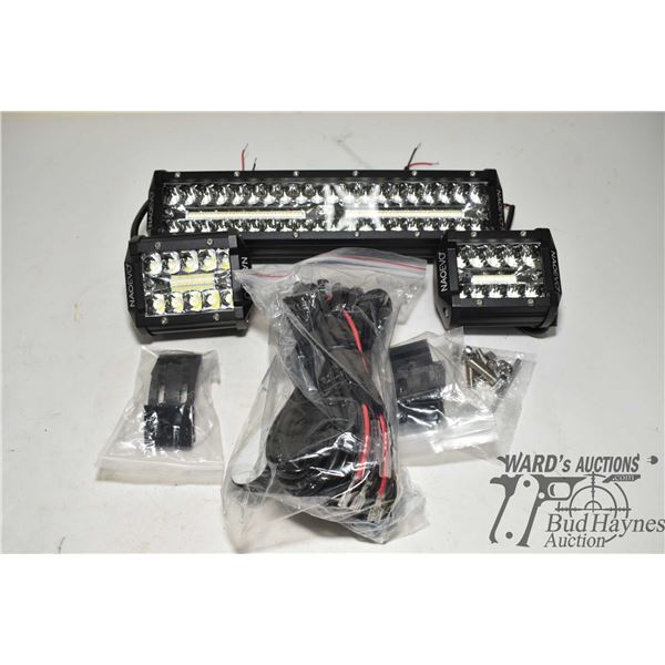 Three piece set of 12 Volt LED lights and hardware