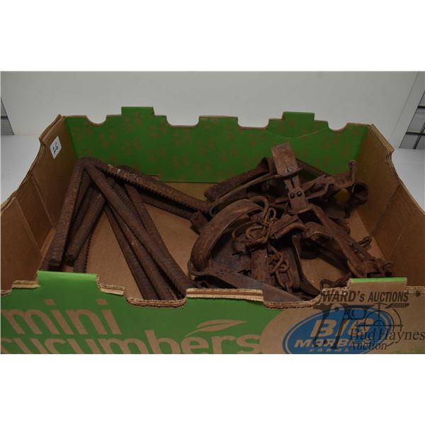 Five Onieida-Victor #3 long spring traps w/ chains and anchors