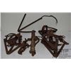 Image 1 : Three Onieida-Victor #3 long spring traps w/ chains and anchors, one Bridger #1 long spring trap w/ 