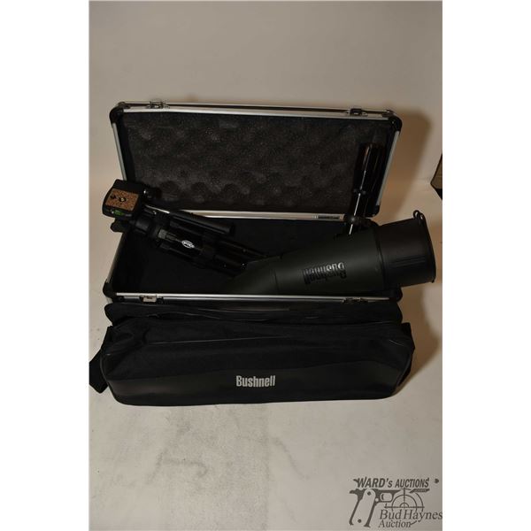 Bushnell Trophy XLT 20x60 spotting scope w/ tripod, soft case and hard carry case