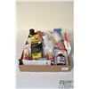 Image 1 : Tray lot of new in package cleaning supplies including oils, grease, assorted barrel caliber brushes