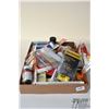 Image 1 : Tray lot of new in package cleaning supplies including oils, grease, assorted barrel caliber brushes