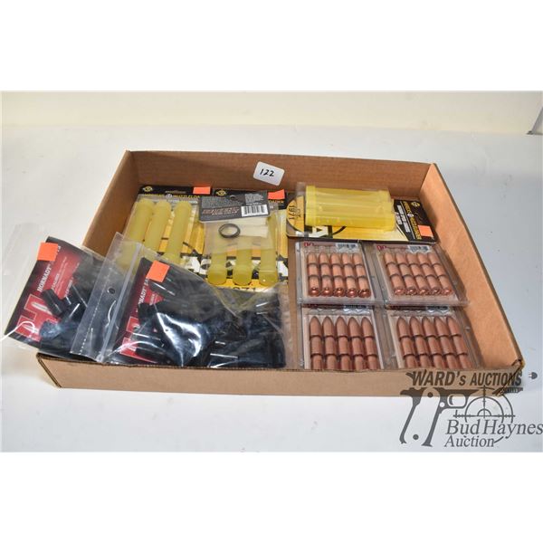 Four full 15 count packs of Hornady .50 cal 350 gr flex tip projectiles for black powder rifles, 3 p