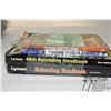 Image 2 : Box containing 2 Lyman reloading manuals, 2 outdoor books, a pair of ear muffs and 4 soft cases and 