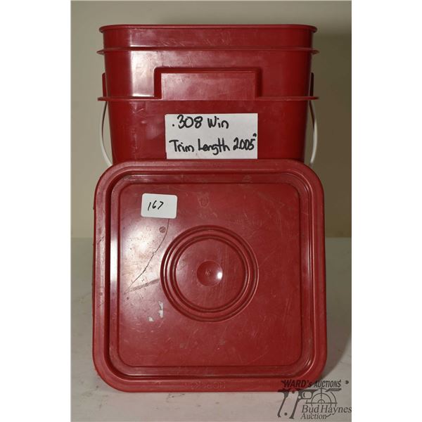 Bucket w/ 24 lbs of .308 brass