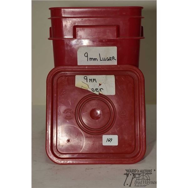 Bucket w/ 37 lbs of 9mm brass