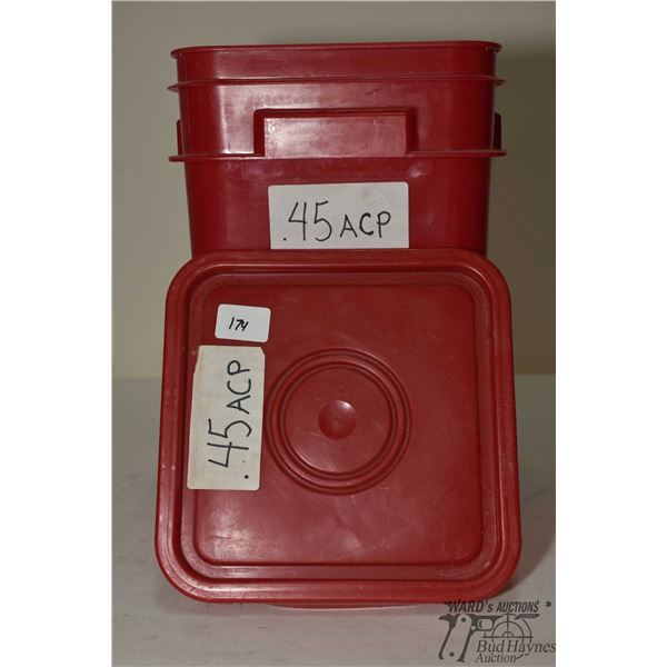 Bucket w/ 18 lbs of .45 ACP brass