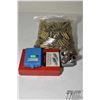 Image 1 : Hornady custom grade .223 die set in Dillon tool block, caliber conversion set and 9 lb bag of used 
