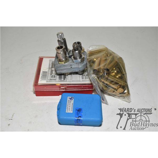 Lee .45-70 gov die set in Dillon tool block, caliber conversion kit and a 65 count bag of .45-70 gov