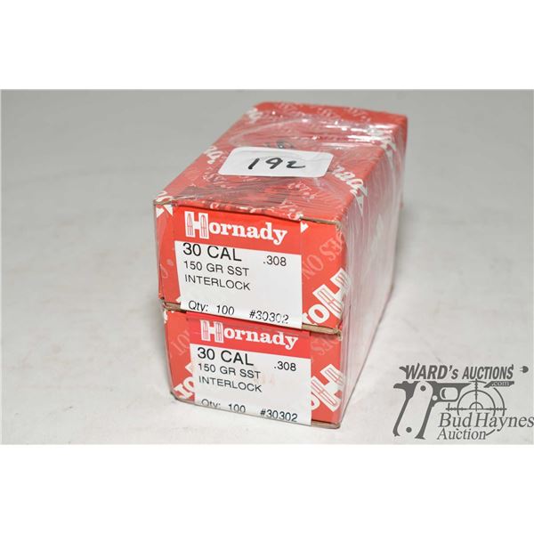 Two full 100 count packs Hornady .30 cal 150 gr SST Interlock