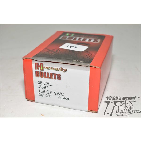 One full 300 count box Hornady .38 cal 158 gr SWC