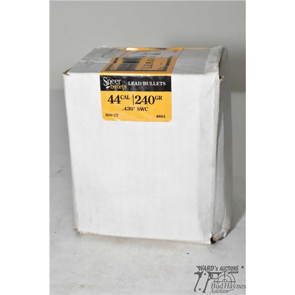 One full 500 count box Speer .44 cal 240 gr SWC