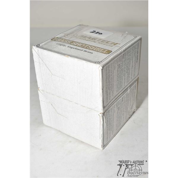 Two full 25 count boxes of Magtech 12 GA 2 1/2" unprimed shot shells