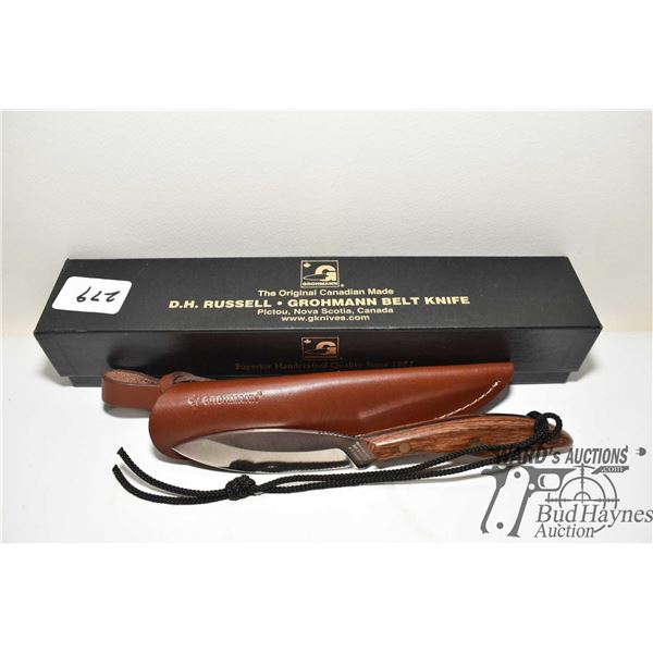 D.H. Russell #1 stainless belt knife w/ leather sheath and original box