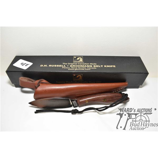 D.H. Russell #1 stainless belt knife w/ leather sheath and original box