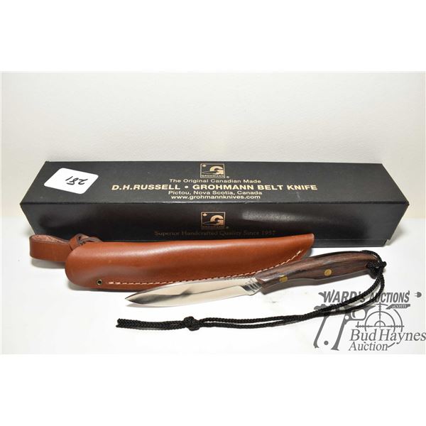 D.H. Russell #1 stainless belt knife w/ leather sheath and original box