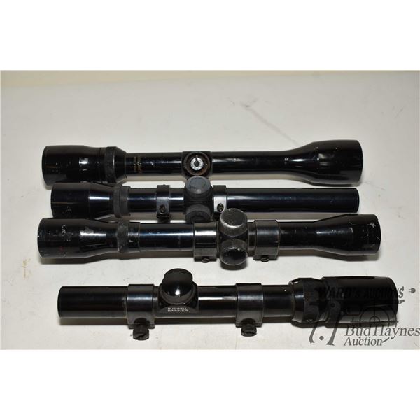 Four scopes including two Bushnell banners, one Tasco and one Super Chief VI wide angle