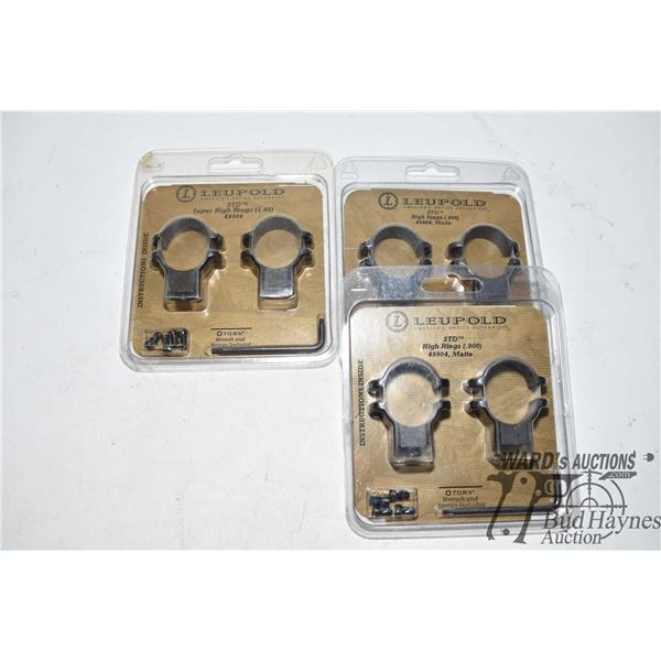 Selection of Leupold scope mounts, rings and lens shade