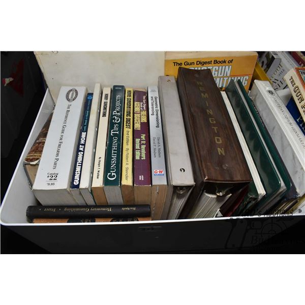 Large assortment of gun smithing books including "The NRA Guide to firearms assembly", "American Cus