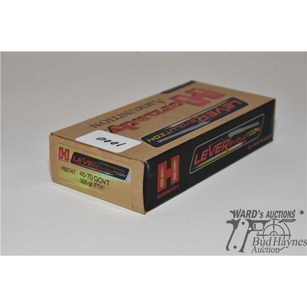 One full 20 count box of Hornady LEVERevolution .45-70 gov 325 gr FTX