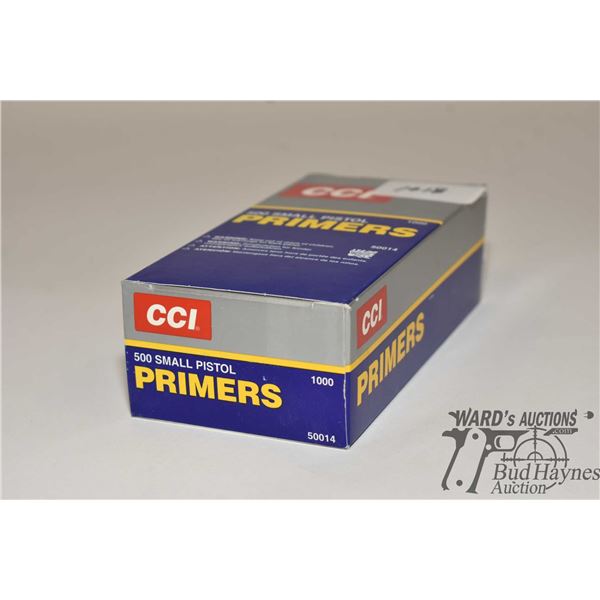 One full 1000 count box of CCI small pistol primers No. 500