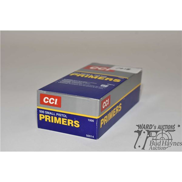 One full 1000 count box of CCI small pistol primers No. 500