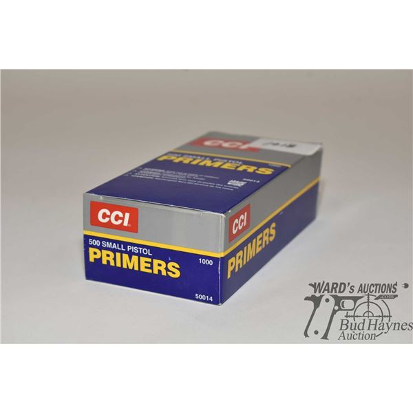 One full 1000 count box of CCI small pistol primers No. 500