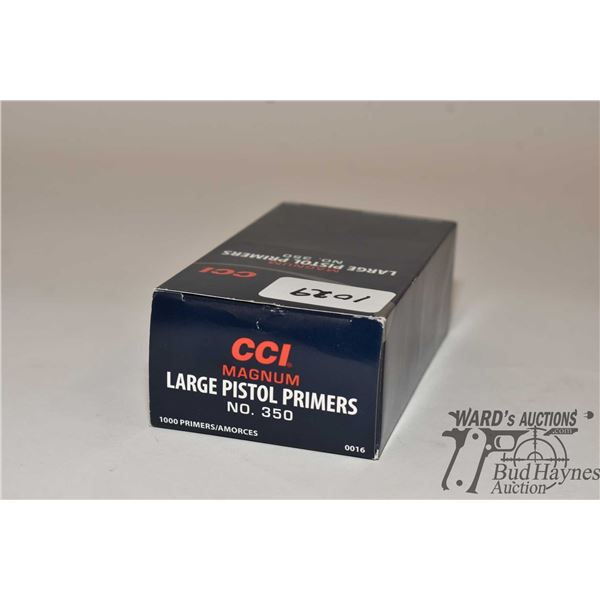 One full 1000 count box of CCI large pistol primers and magnum pistol primers No. 350