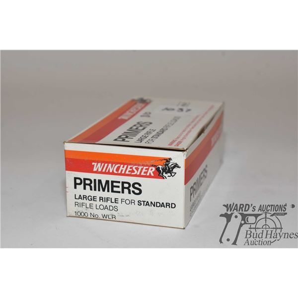 One partial 810 count box of Winchester large standard rifle primers and one 49 count pack of Winche
