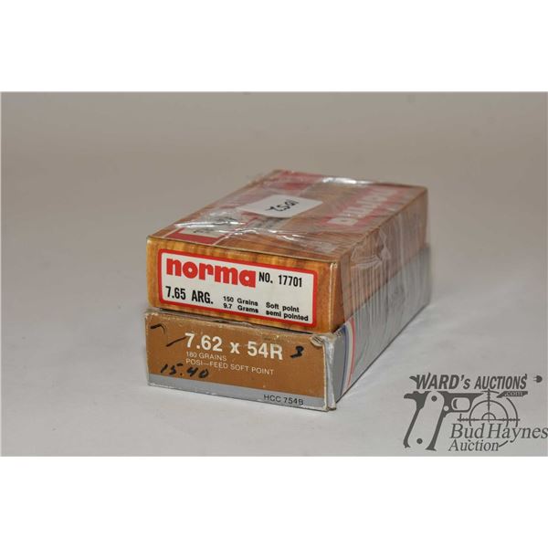 Two boxes of ammo including one 19 count box of Hansen POSI-Feed 7.62 x 54R 180 gr soft point and a 