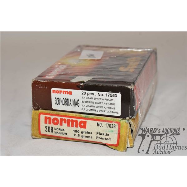 Two full 20 count boxes of Norma .308 Norma mag 180 gr plastic point