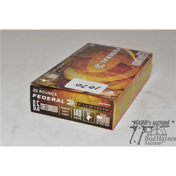 One full 20 count box of Federal Fusion 6.5 Creedmoor 140 gr bonded soft point