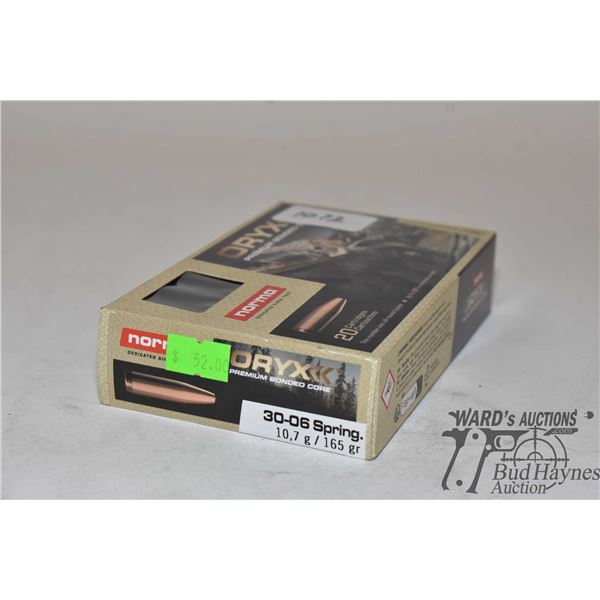 One full 20 count box of Norma Oryx .30-06 spring 165 gr bonded core