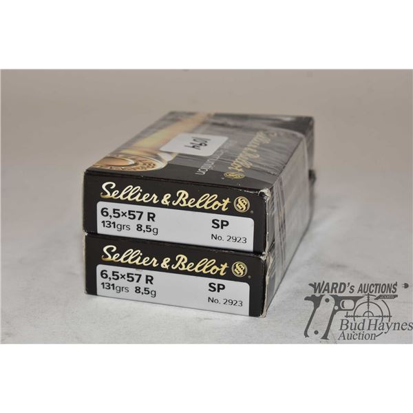 Two full 20 count boxes of Sellier & Bellot 6.5mm x 57 R 131 gr SP