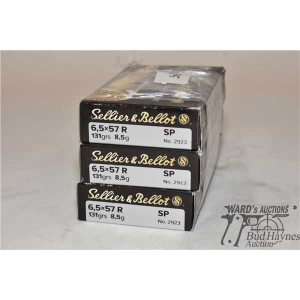 Two full 20 count and one 13 count box of Sellier & Bellot 6.5mm x 57 R 131 gr SP